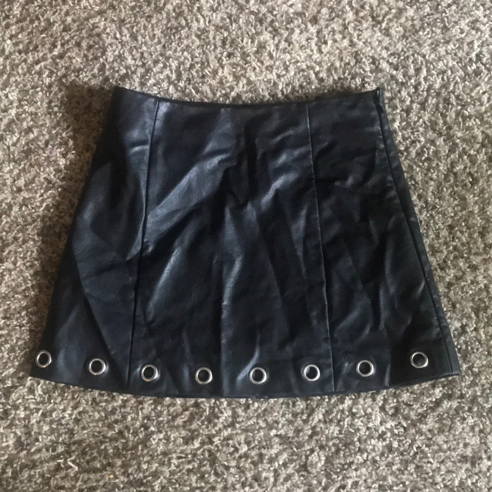Black leather skirt